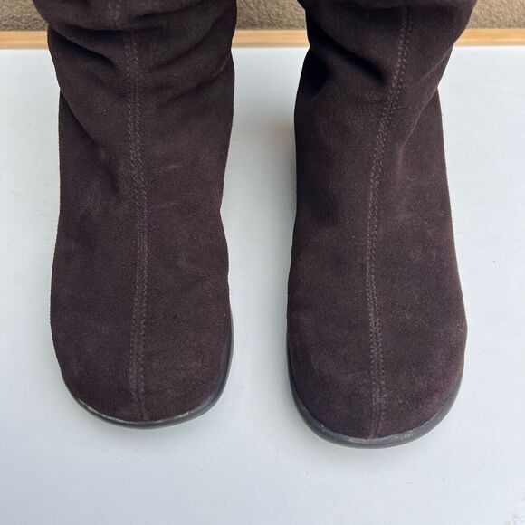 Blondo Winter Suede Boots Fur Lined Chocolate Brown Womens Size 6 Pull On Warm - Picture 4 of 9